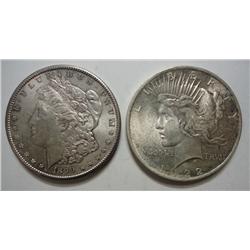 1890S MS63  Morgan  1922 MS63  Peace $