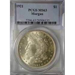 1921 Morgan $  PCGS63