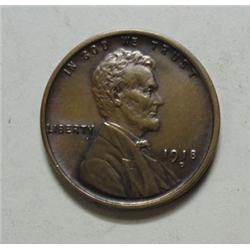 1918D Lincoln Penny well struck AU58