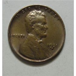 1931D Lincoln Penny well struck AU55