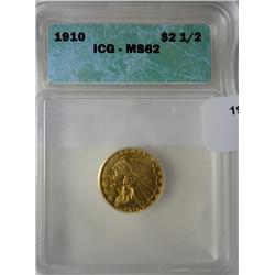 1910 $2 1/2 Indian Gold ICG62