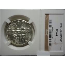 1928  Oregon Trail Half $ NGC64