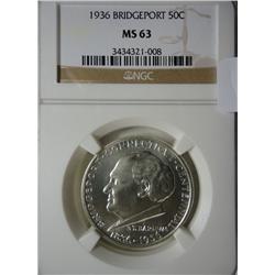 1936  Bridgeport Half $ NGC63