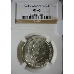 1938D  Arkansas Half $ NGC65