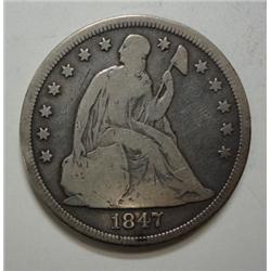 1847 Seated  $  VG  ---VG GS bid = $250