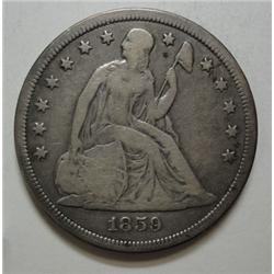 1859S Seated  $  Fine  NO LIBERTY NOT ALL THERE  --F GS bid = $425