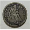 Image 1 : 1857O Seated Quarter  Fine.