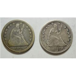 1877 F-1877S VF Seated Quarters