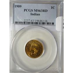 1909 Indian Penny PCGSRD  PCGS price guide = $135.