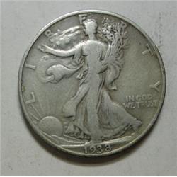 1938D Walker Half $  VF
