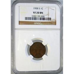 1908S Indian Penny  NGC20