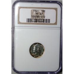 1942 proof Mercury Dime  NGC PF67