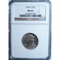 1935D Washington Quarter NGC65  GS65 bid = $475