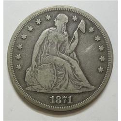1871 Seated  $  F/VF  reverse is solid VF