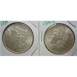 1884O and 1885 Morgan $  MS62