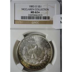1883O  McClaren Collection Morgan $  NGC62 STAR