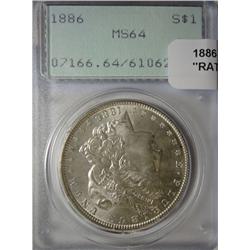 1886 Morgan $  OGH "RATTLER" PCGS64