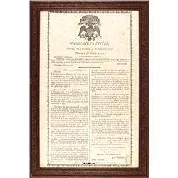 (GEORGE WASHINGTON) Black Print on Silk Broadside