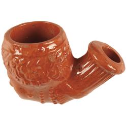 c. 1850 Pre Civil War, Glazed Clay Pipe