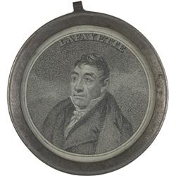 c. 1824, “Lafayette” Titled Portrait Hand Mirror