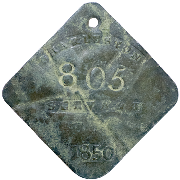 1850Dated, SERVANT Slave Hire Tag, Charleston