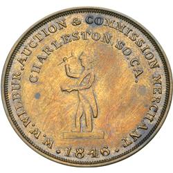 1846, Slave Auctioneer Token, W. Wilbur