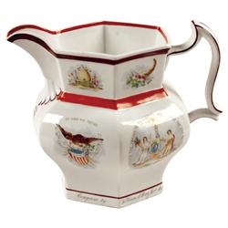 1845, Ornately Decorated Ironstone Pitcher