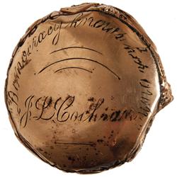 Ornate + Identified Political Gold Gilt Cane Top