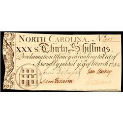 Colonial Currency, NC, Mar. 9, 1754 Act. 30s