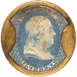 Encased Postage Stamps, 1¢, WHITE THE HATTER