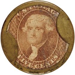 Encased Postage Stamps, 5¢, DRAKES PLANTATION