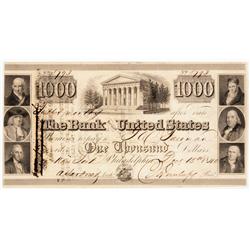 1840 - $1,000 The Bank of the United States Note