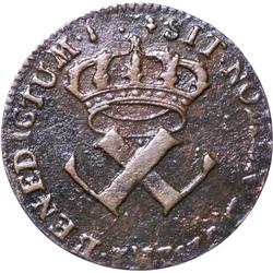 1722/1-H French Colonies Copper Sou. La Rochelle Mint. Extremely Fine.
