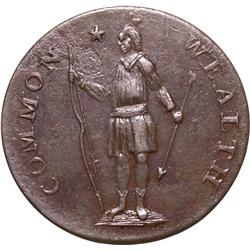 1787 Massachusetts Cent. Ryder 2-A. NGC Choice AU