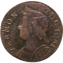 1786 Vermont Copper. Mailed Bust Left. Ryder-11