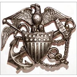 Early US Navy Silver Medical Pinback Badge