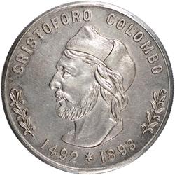 1893 Cristoforo Colombo Silver Locket Souvenir