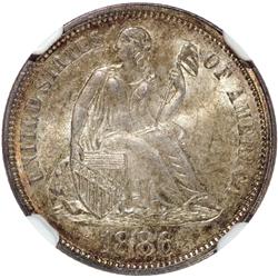 Gem 1886 Seated Liberty Dime NGC Mint State-65