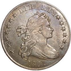 1801 Draped Bust Silver Dollar. Heraldic Eagle