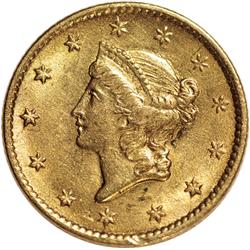 1854 Liberty Head $1 Gold. Type 1. Mint State.