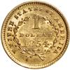 Image 2 : 1854 Liberty Head $1 Gold. Type 1. Mint State.