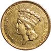 Image 1 : 1854-O Indian Princess Head Three Dollars Gold