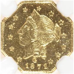 1871 Liberty Head Octagonal $1 Gold.