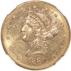 1880-S $10 Gold Eagle. NGC graded Mint State-63.