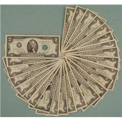 (25) 1976 $2 Bills Notes G Mint Mark Chicago -Many UNC