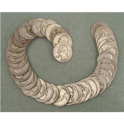 1 Roll 40 Mixed Date Silver Washington Quarters 1948-56