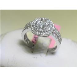 All Diamonds Round 18K White Gold Ring Size 6 3/4