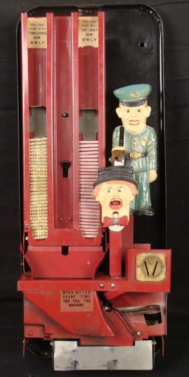 Pulver Antique Chewing Gum Vending Machine Cop & Robber