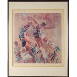 LeRoy Neiman Framed Print Basketball Superstars