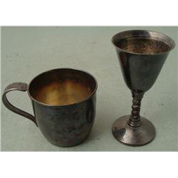 2 Silver Plated Vintage Cups Spain,  Holmes & Edwards